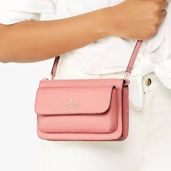 Kate Spade ♠️ Leila Small Crossbody Pink - Picture 2 of 5